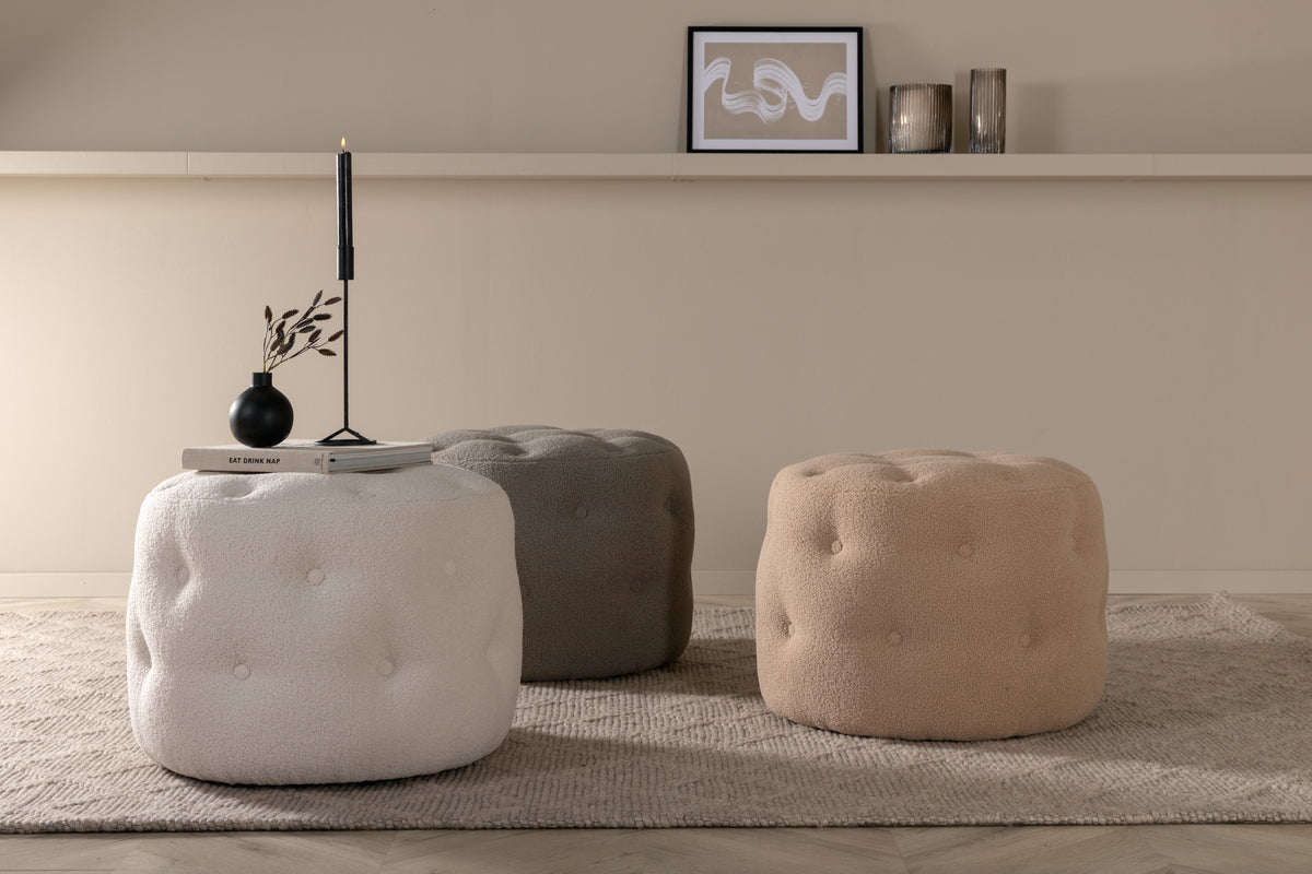 Benjamin Pouf Hocker 55 x 55 Weiß