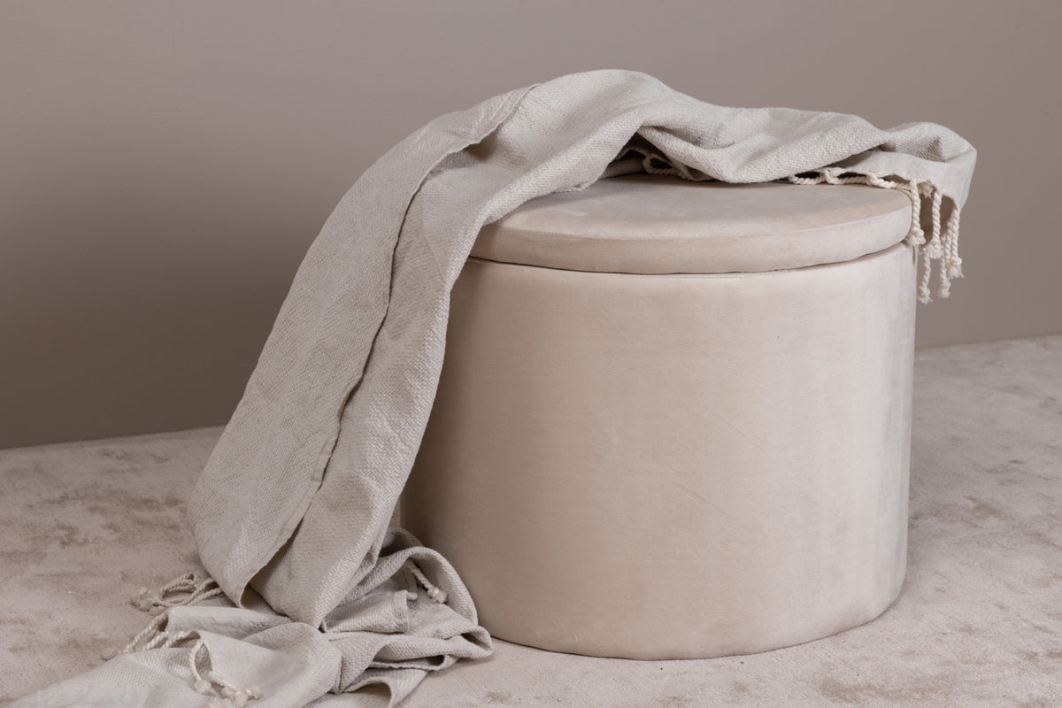 Dunken Pouf Hocker 51 x 51 Beige