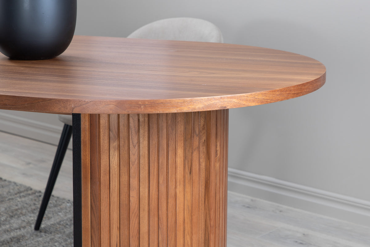 Bianca Ovaler Esstisch 200 x 90 Walnuss