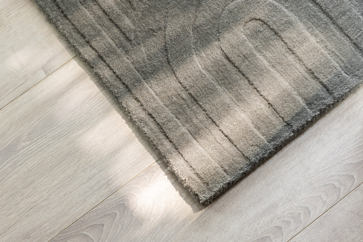 Nora Rechteckiger Teppich 80 x 50 Silber