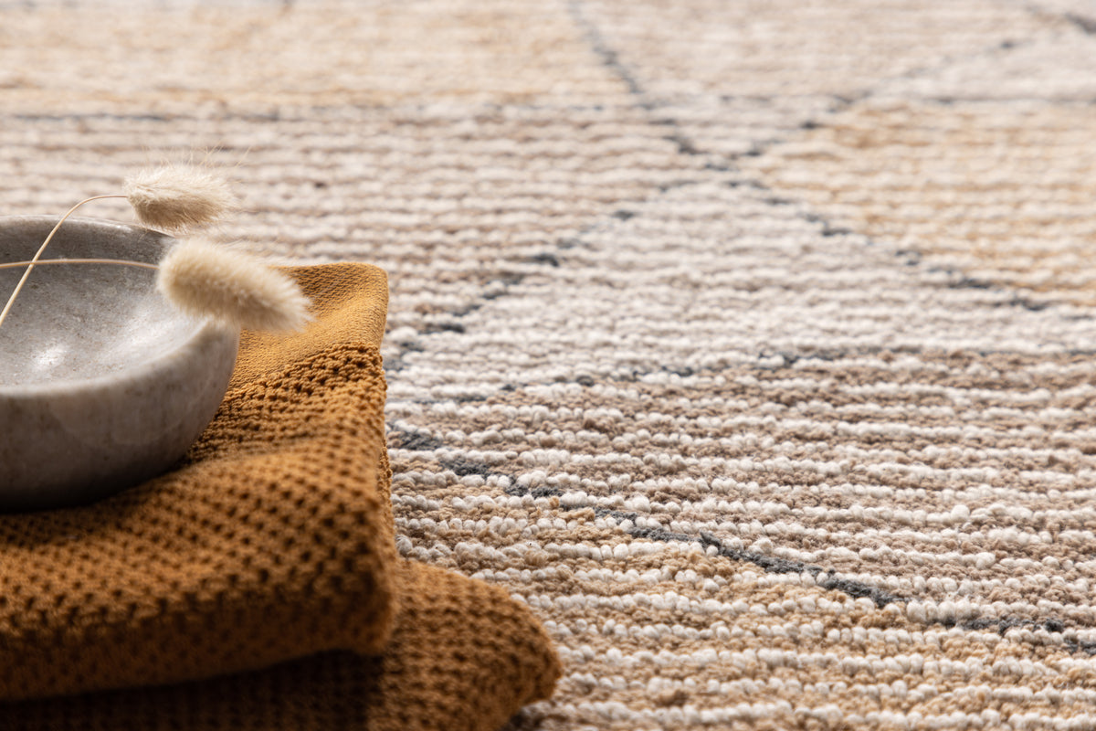 Loui Rechteckiger Teppich 90 x 60 Elfenbein