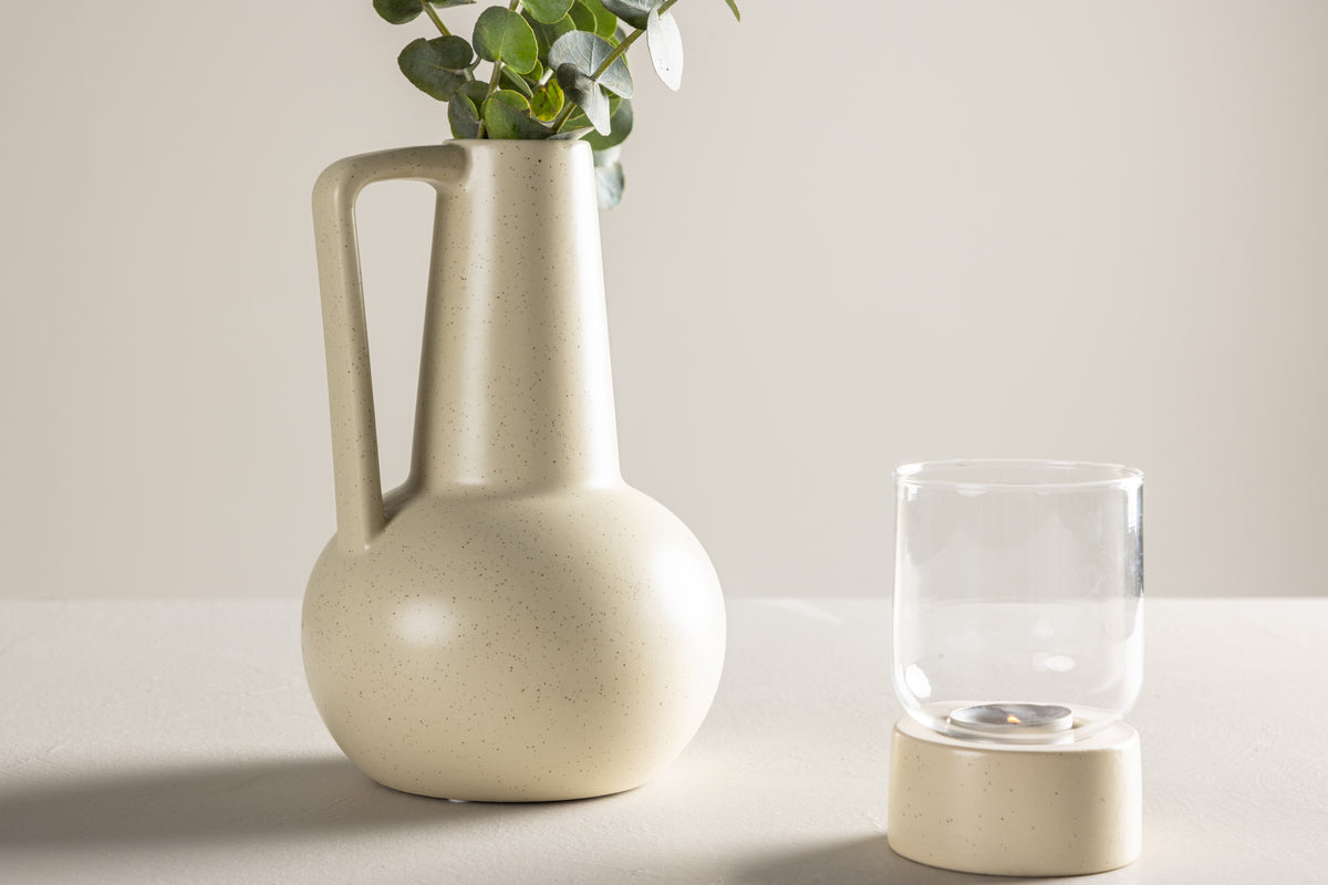 Lane Vase 10 cm Beige Steinzeug