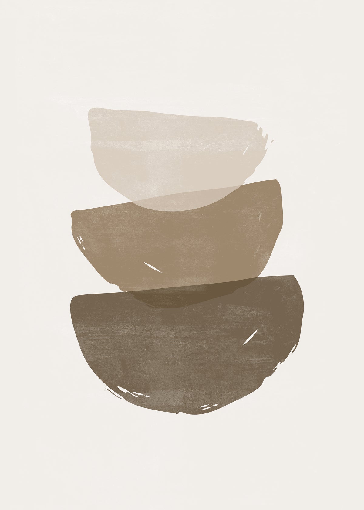 Pinselstriche Poster Beige