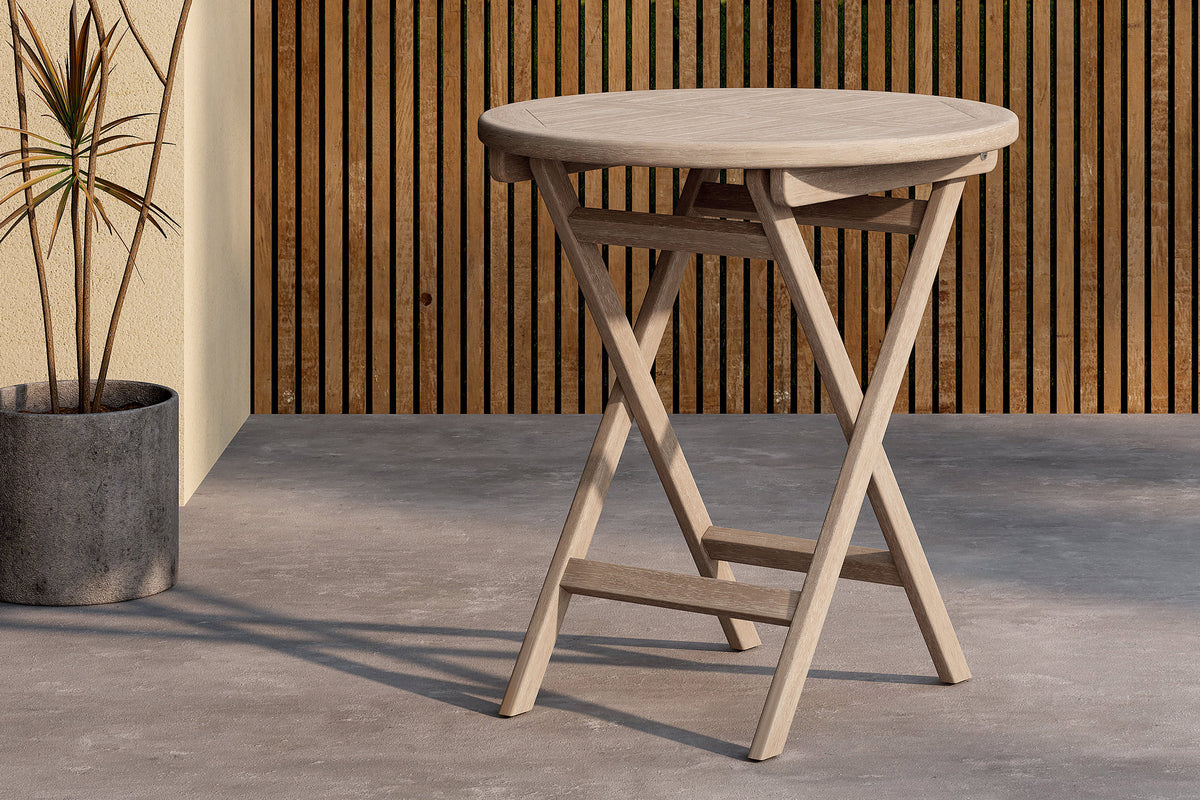 Kenya Cafétisch 70 cm Weiß getüncht