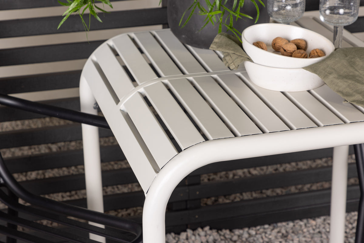 Borneo & Peking Cafétisch 70 x 70 Beige + Esszimmerstuhl 2er-Pack Schwarz