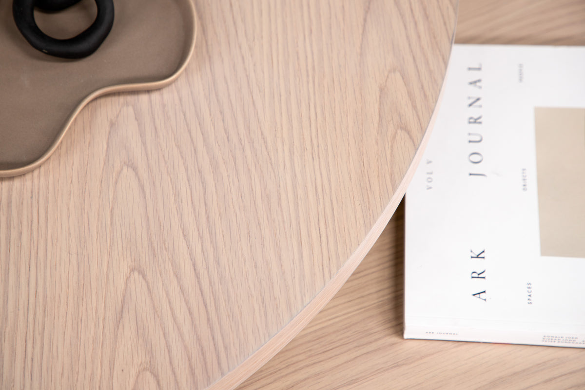 Saltö Couchtisch 85 cm Weißwaschung + Couchtisch Beistelltisch 65 cm Weißwaschung