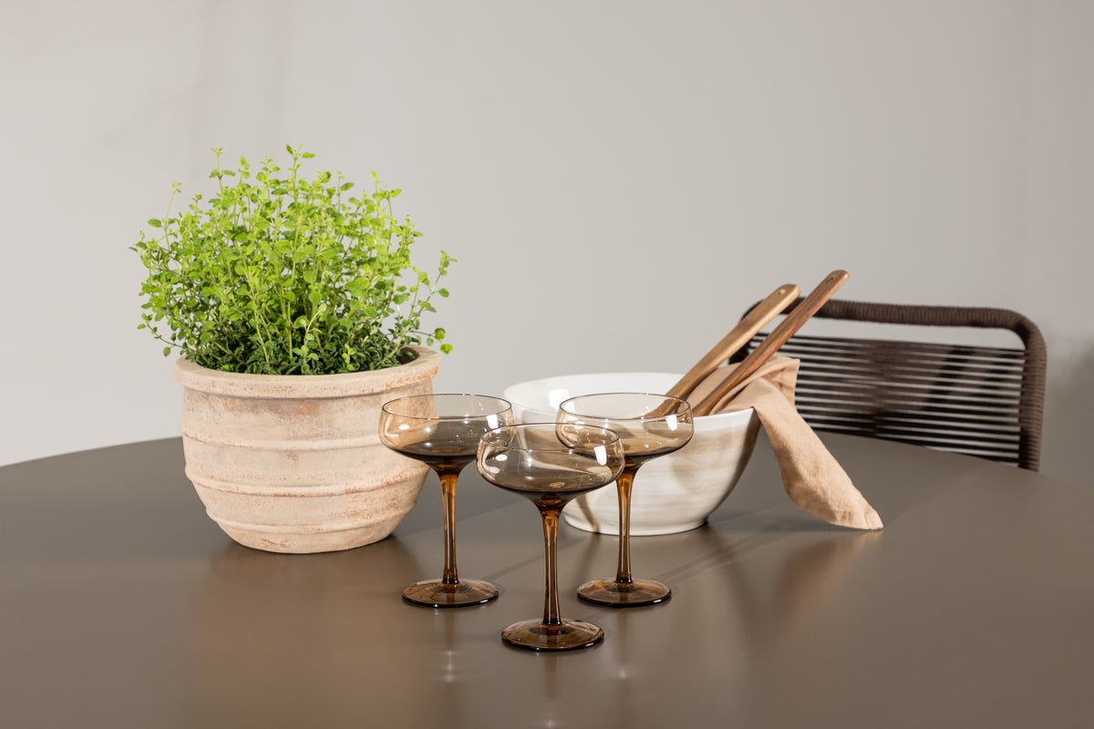 Lindos & Santa Fe Outdoor-Esszimmerset 120 cm Braun Schwarz