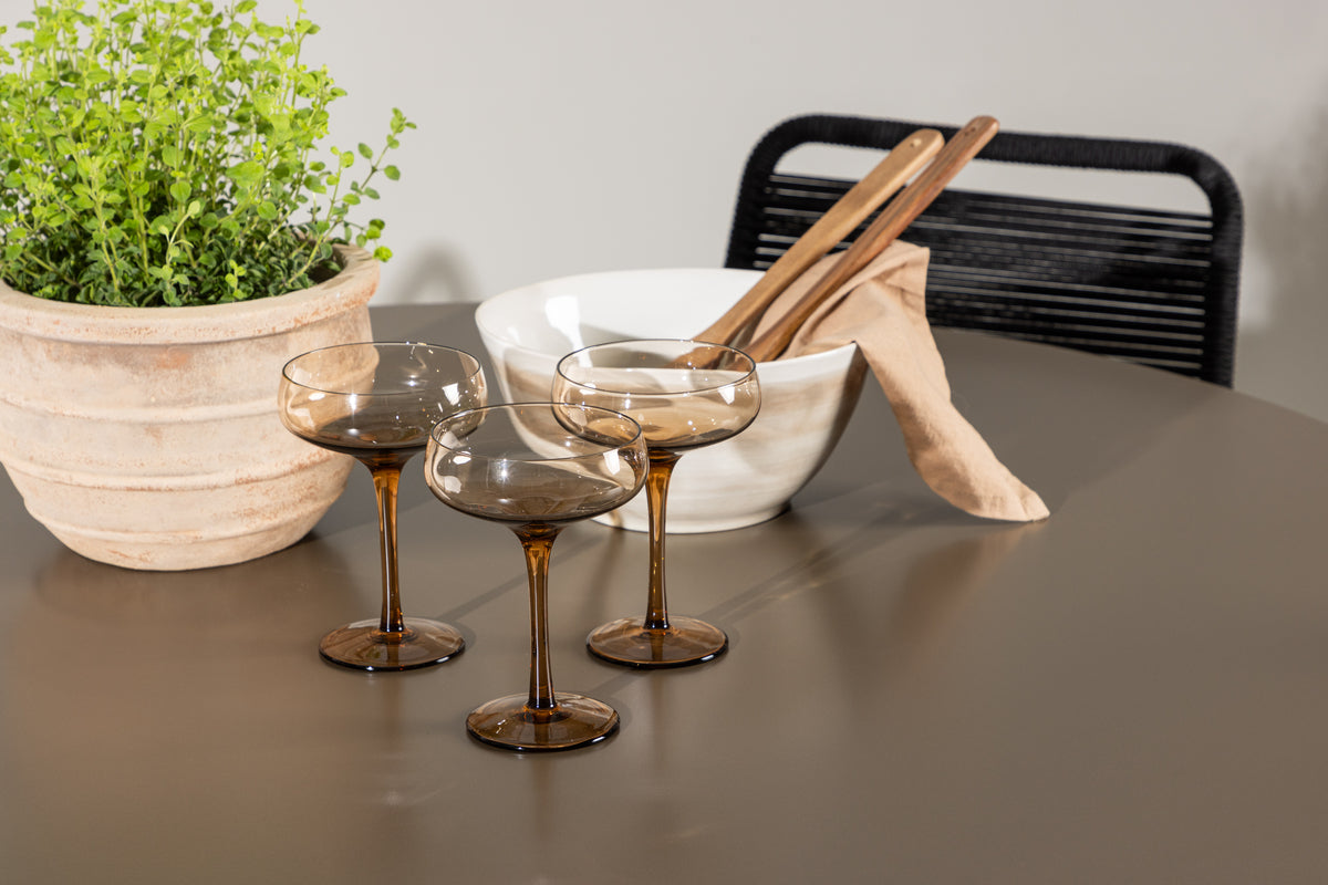 Lindos & Santa Fe Outdoor-Esszimmerset 120 cm Braun Schwarz