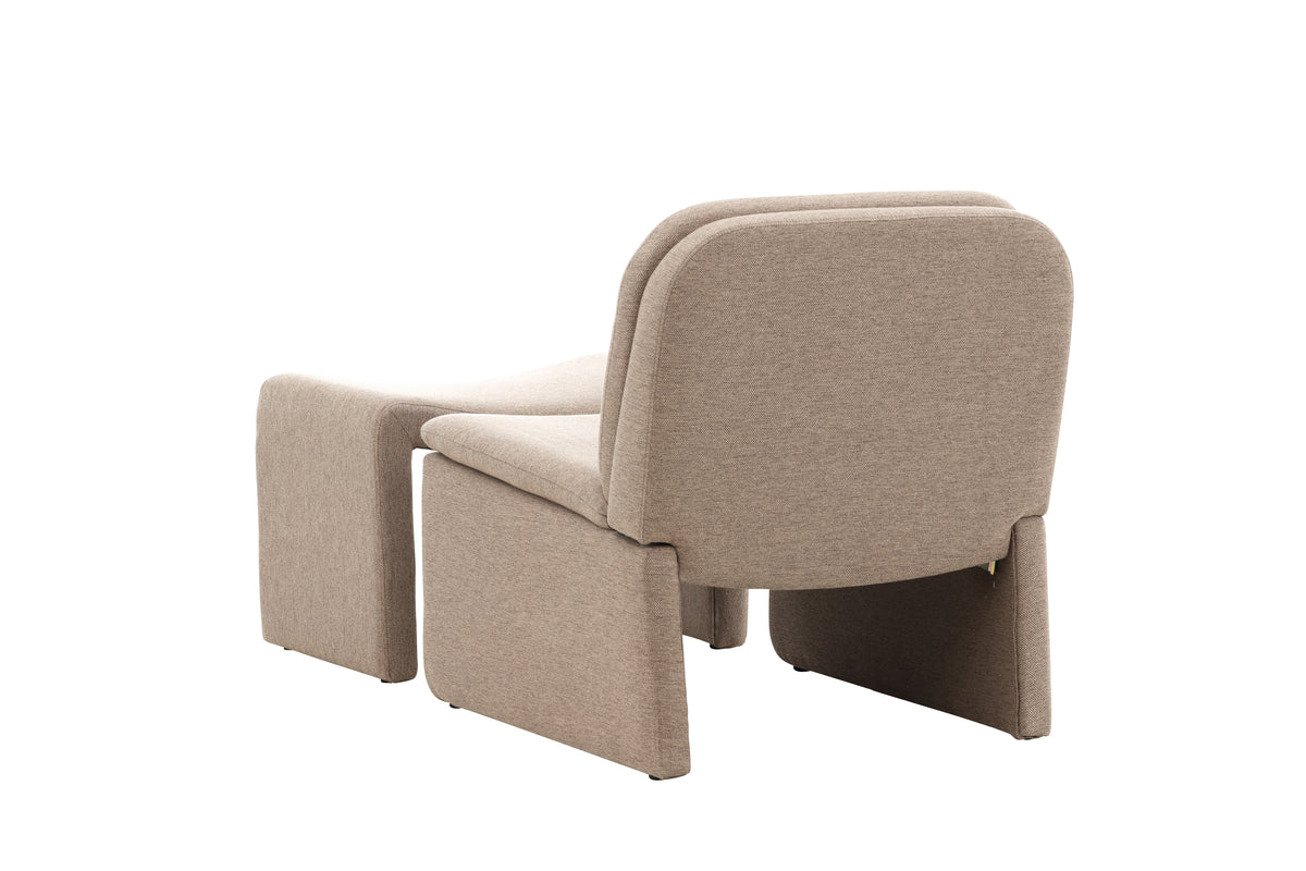 Bonn Sessel Braun + Ottomane 45 x 46 x 70 Braun