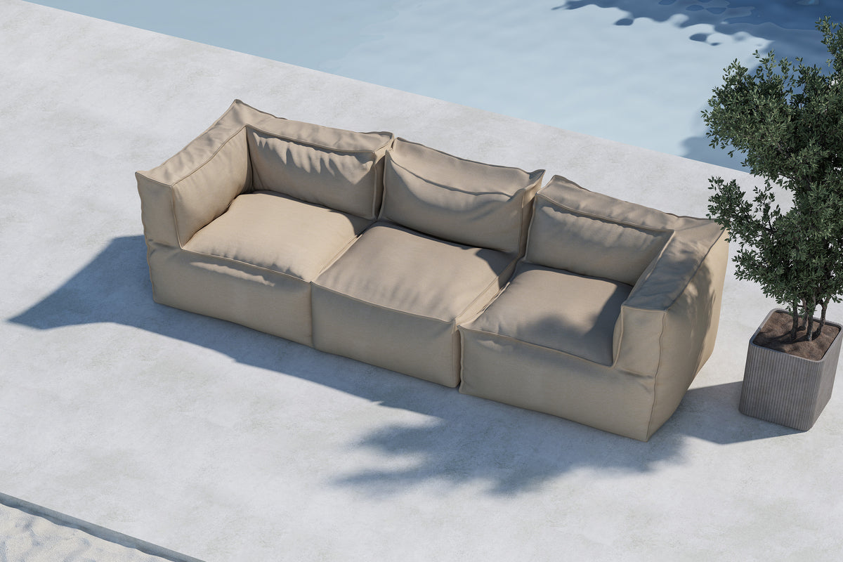 Rambo Loungesofa Outdoor-Sofa Beige 3-teilig