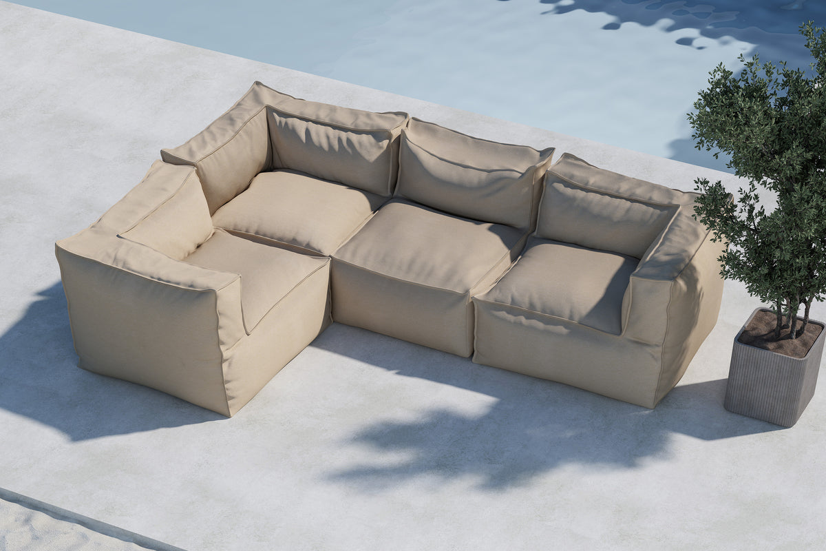 Rambo Loungesessel Outdoor-Sofa Beige 4-teilig