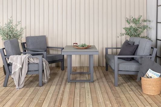 Barcelona Sofa Set Schwarz,Grau Schwarz