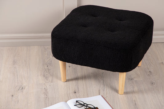 Salina Pouf Hocker 59 x 40 x 59 Schwarz