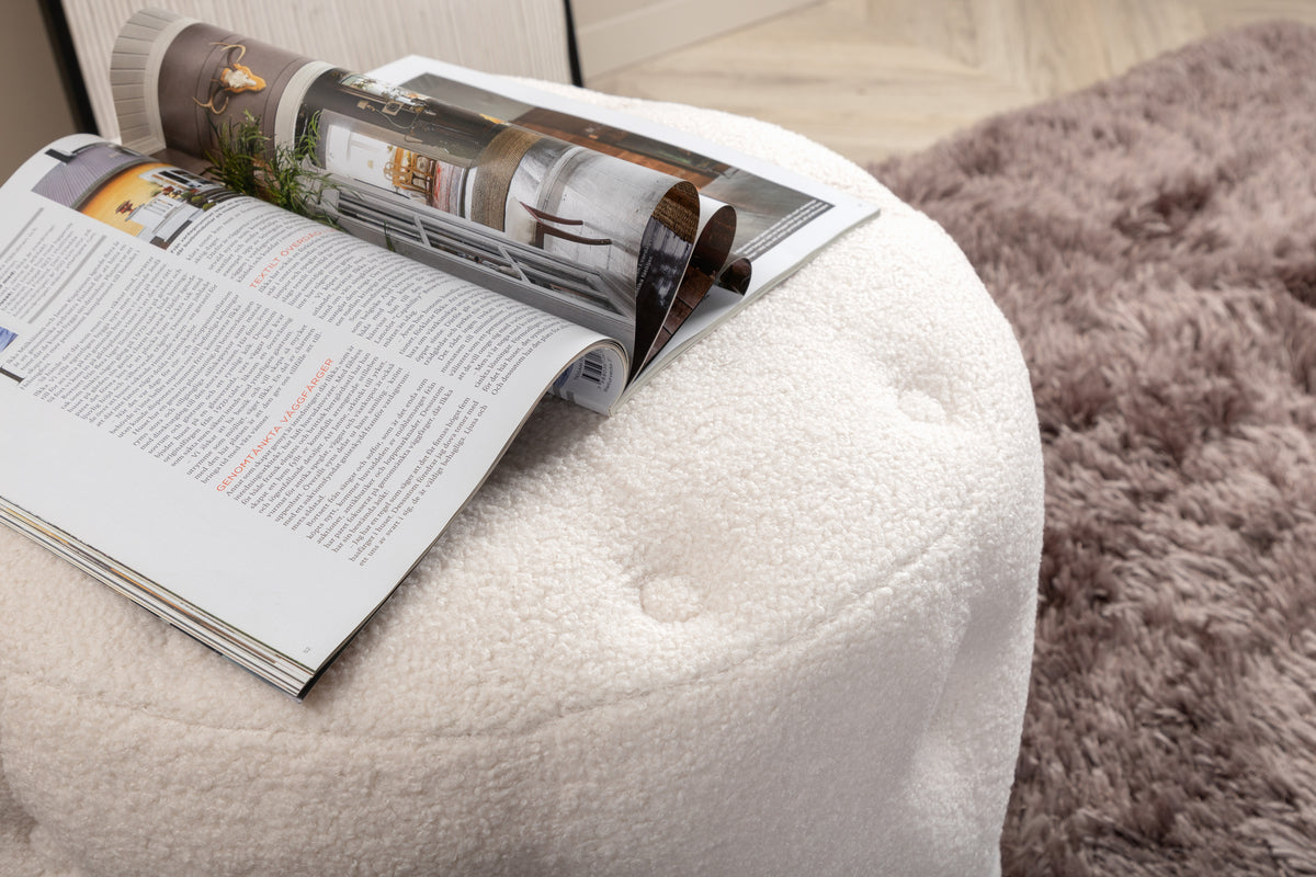 Benjamin Pouf Hocker 55 x 55 Weiß