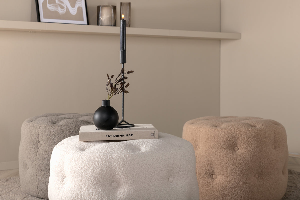 Benjamin Pouf Hocker 55 x 55 Weiß