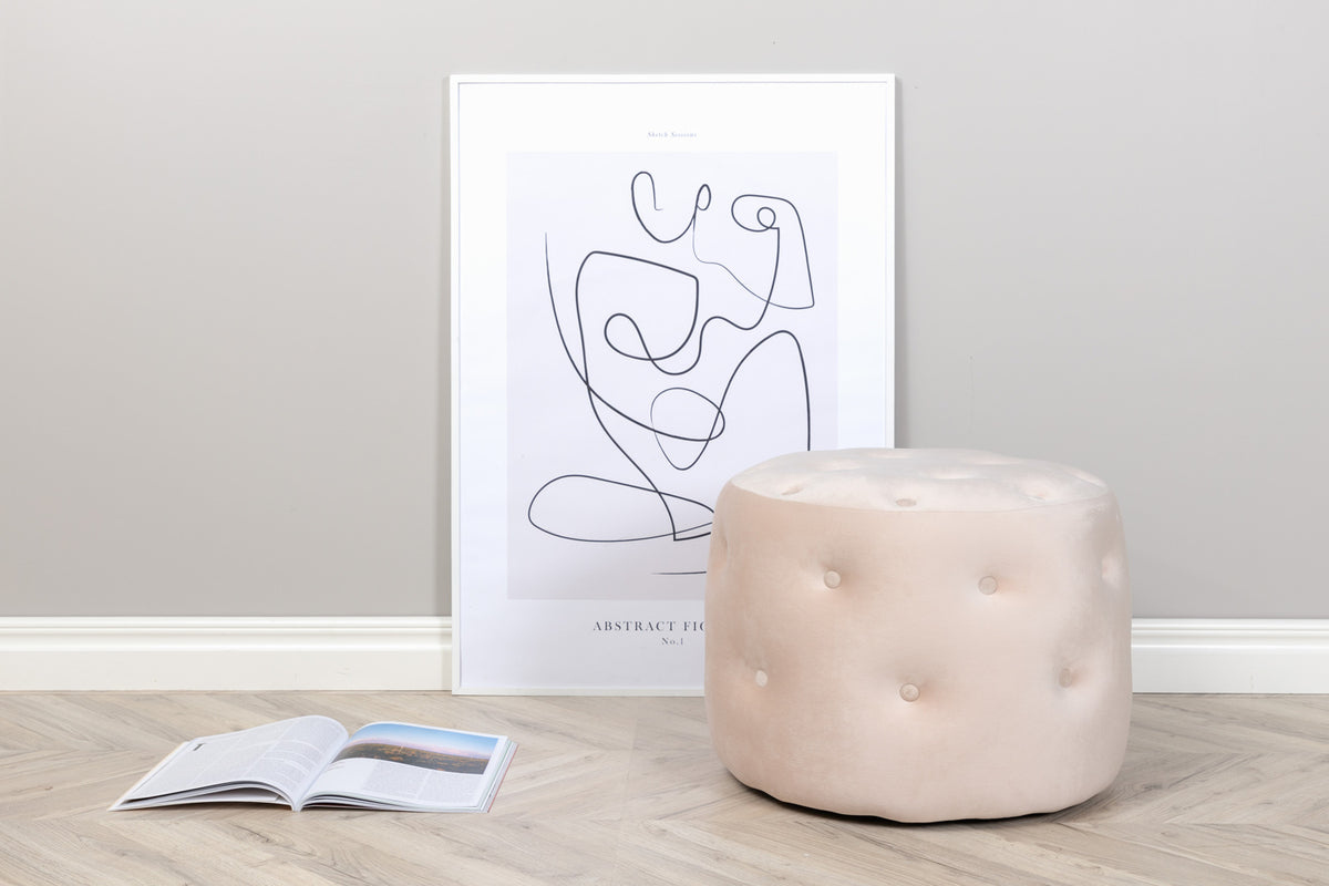 Benjamin Pouf Hocker  55 x 55 Weiß