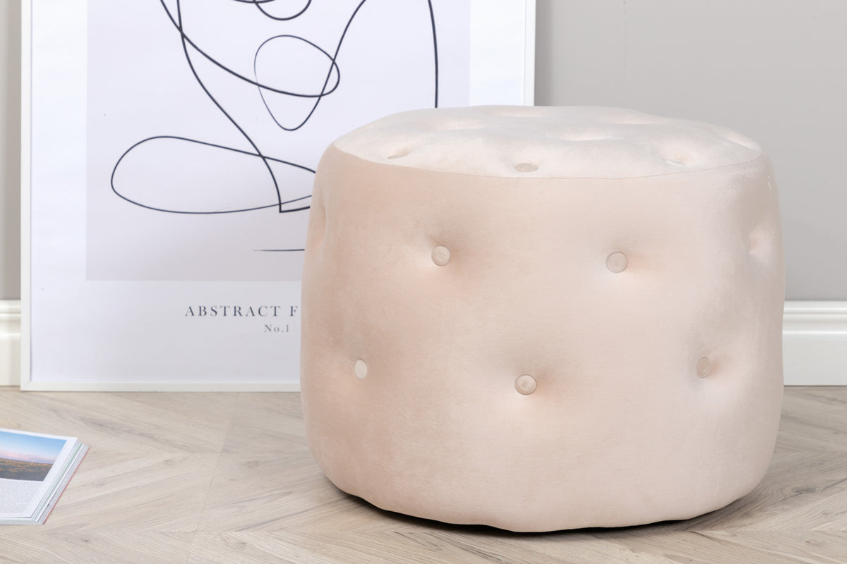 Benjamin Pouf Hocker  55 x 55 Weiß