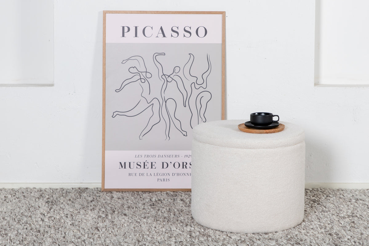 Dunken Pouf Hocker 51 x 51 Weiß