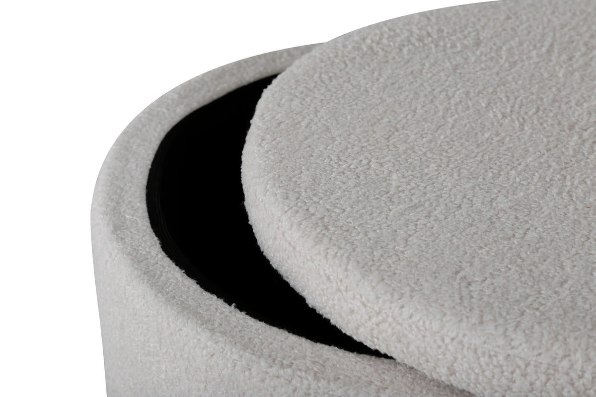 Dunken Pouf Hocker 51 x 51 Weiß