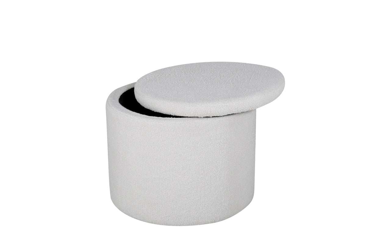 Dunken Pouf Hocker 51 x 51 Weiß