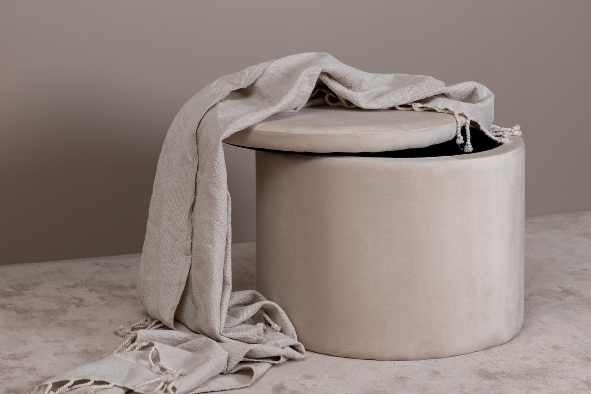 Dunken Pouf Hocker 51 x 51 Beige