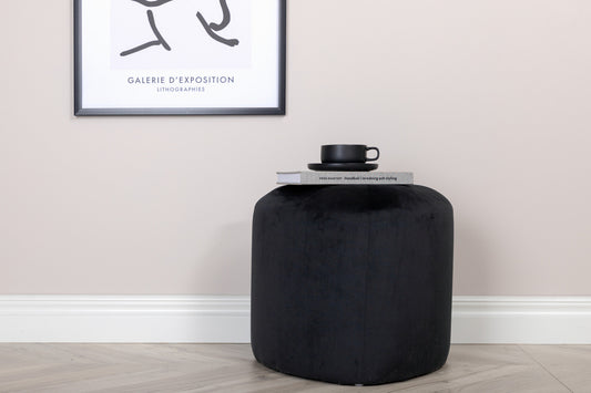 Peg Pouf Hocker 46 x 46 Schwarz
