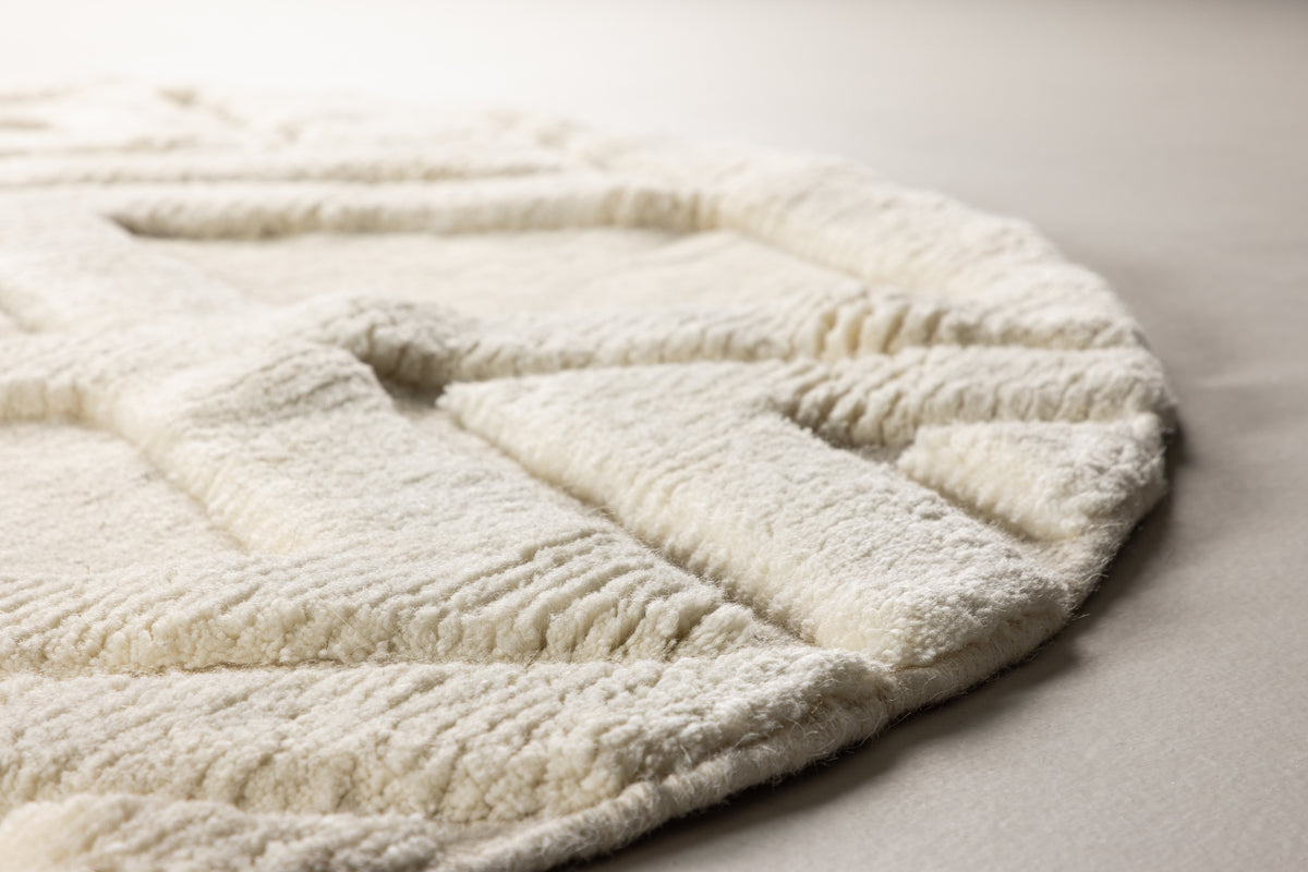 Dahlia Runder Teppich 200 cm Weiß