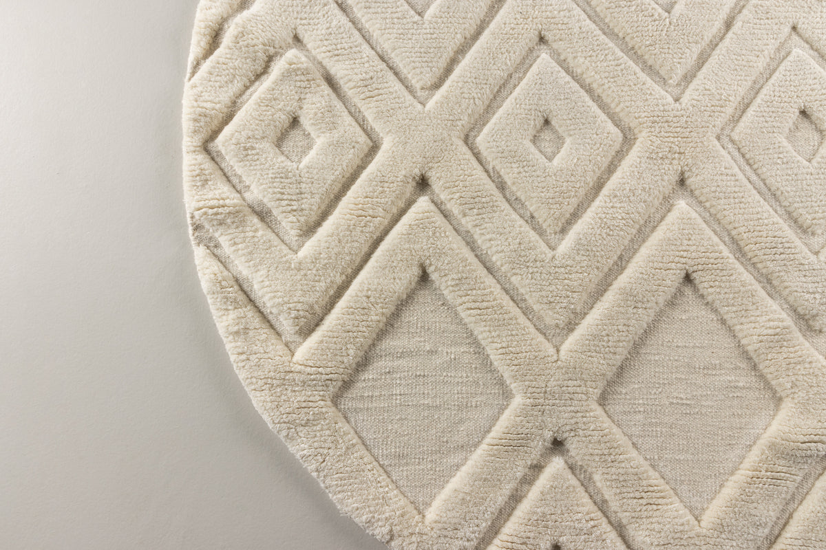 Dahlia Runder Teppich 200 cm Weiß