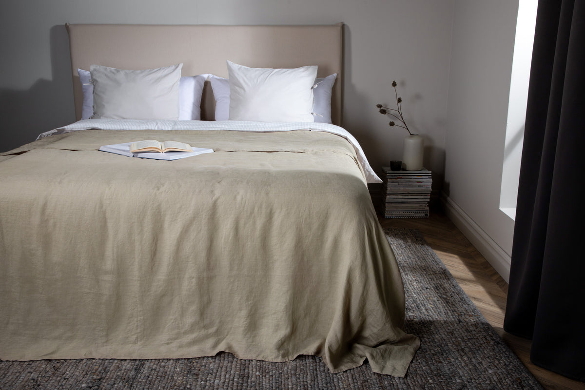 Tagesdecke Milo 150 x 250 Beige Leinen