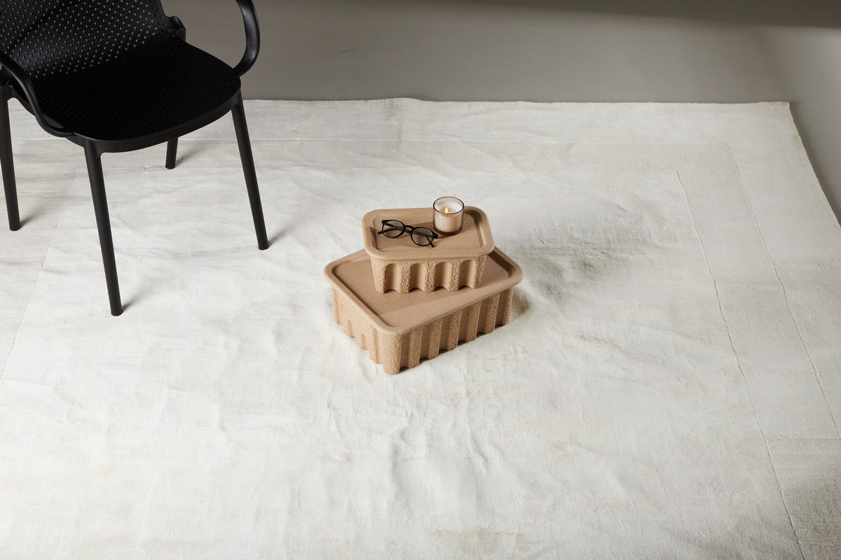 Boston Rechteckiger Teppich 240 x 240 Weiß