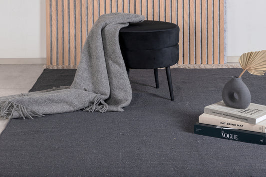 Panipat Rechteckiger Teppich 240 x 170 Dunkelgrau