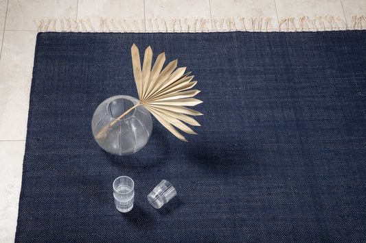 Panipat Rechteckiger Teppich 240 x 170 Dunkelblau