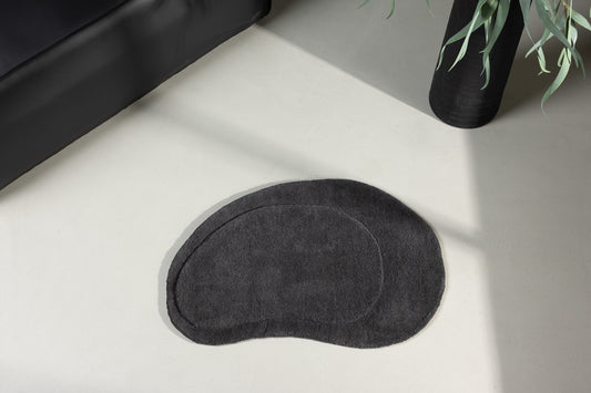 Sten Ovaler Teppich 75 x 50 Dunkelgrau