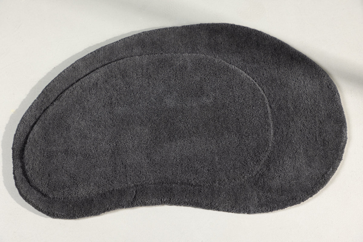 Sten Ovaler Teppich 75 x 50 Dunkelgrau