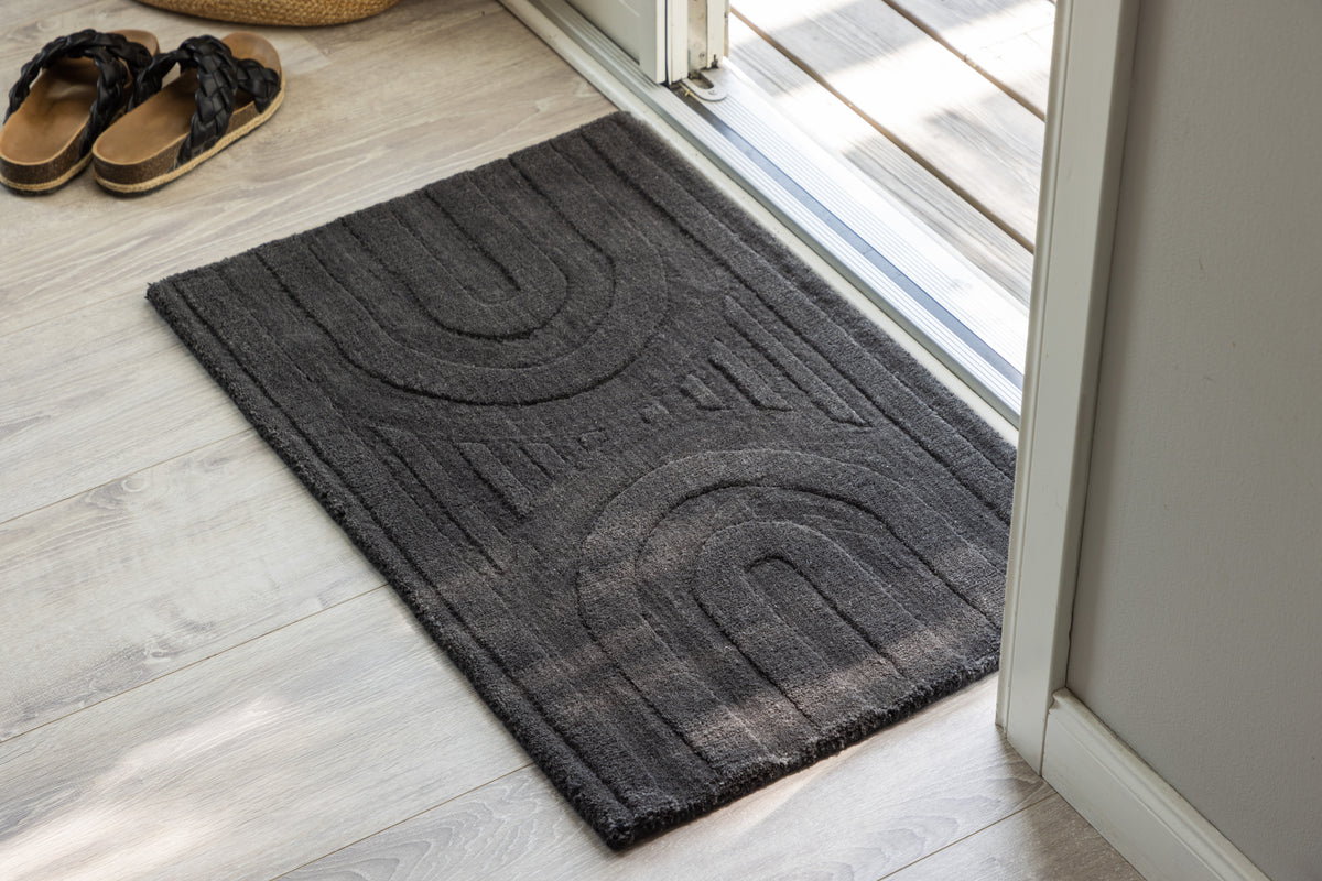 Nora Rechteckiger Teppich 80 x 50 Dunkelgrau