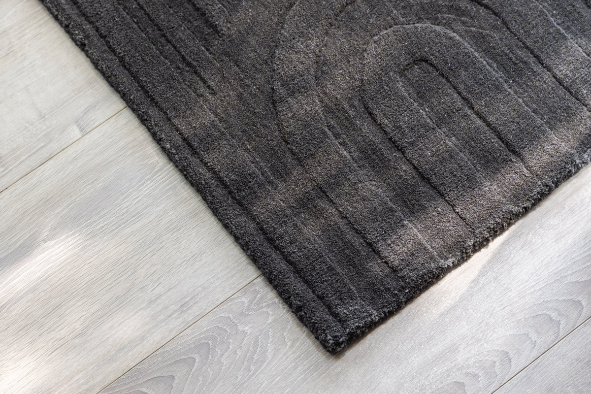 Nora Rechteckiger Teppich 80 x 50 Dunkelgrau