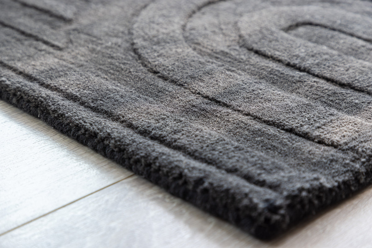 Nora Rechteckiger Teppich 80 x 50 Dunkelgrau
