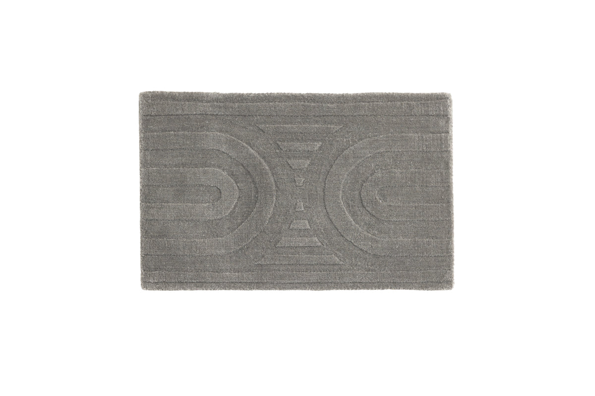 Nora Rechteckiger Teppich 80 x 50 Silber