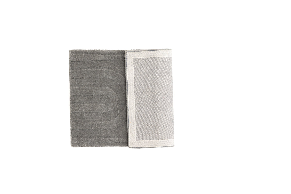 Nora Rechteckiger Teppich 80 x 50 Silber