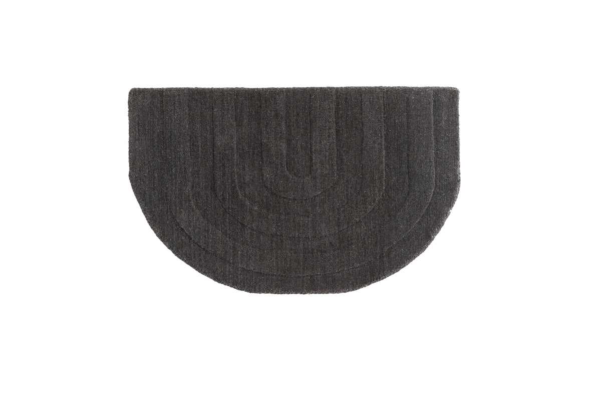 Nora Ovaler Teppich 80 x 50 Schwarz