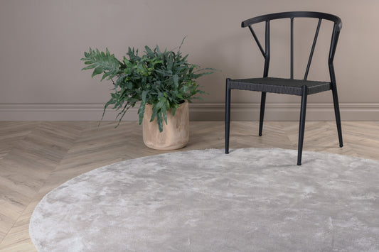 Indra Runder Teppich 200 cm Grau
