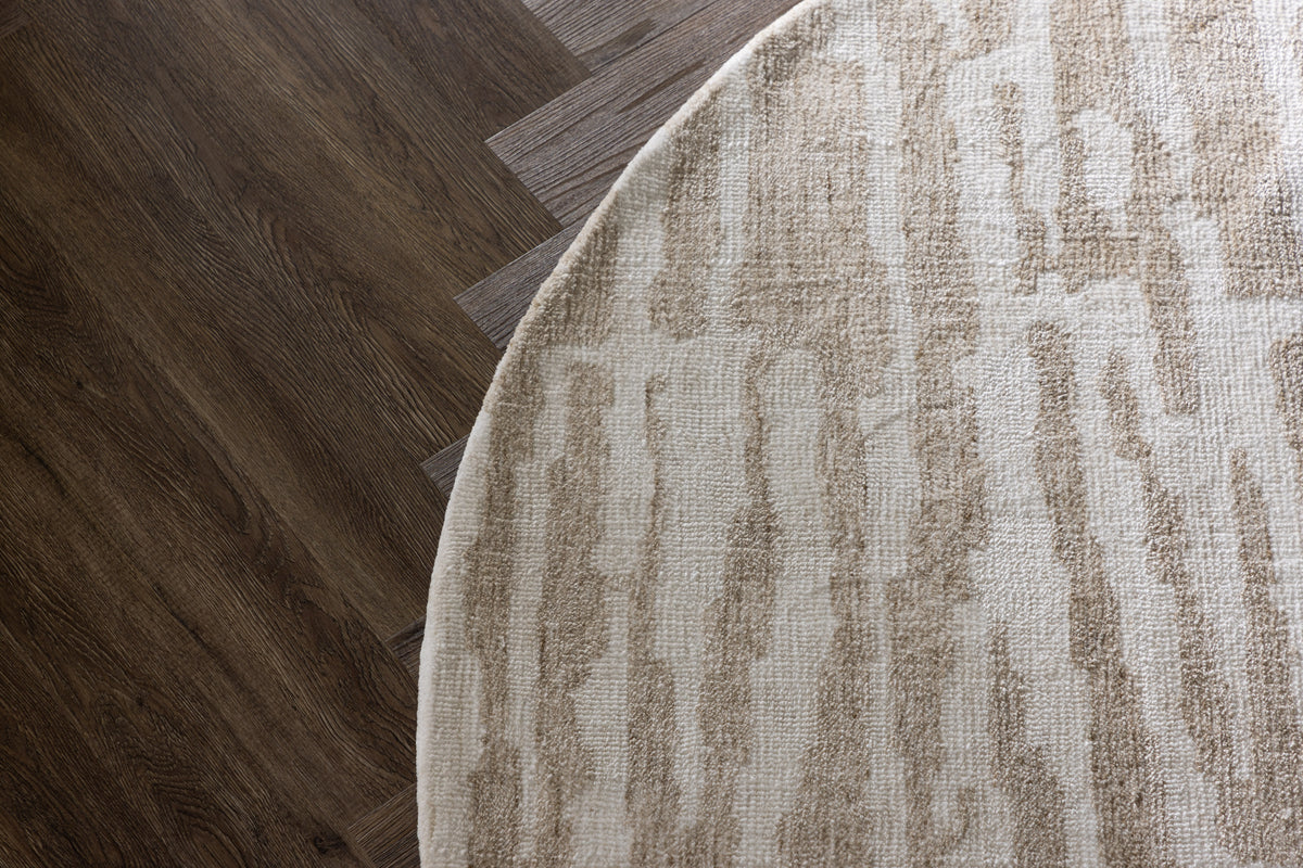 Milos Runder Teppich 200 cm Beige