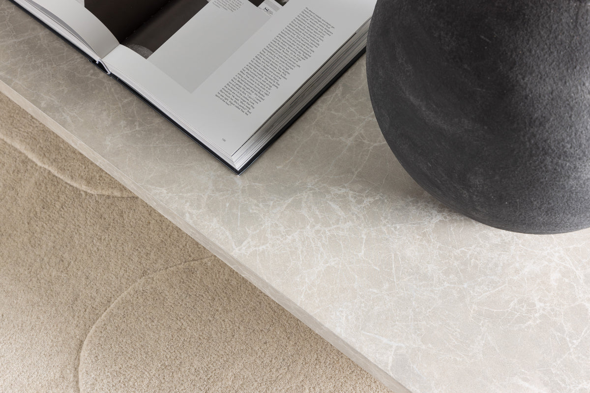 Narvik Couchtisch 190 x 60 Beige Marmoroptik