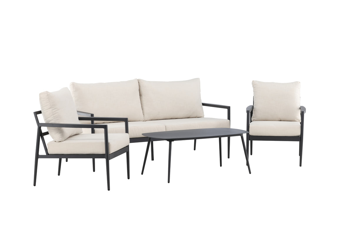 Taromina Lounge-Set Schwarz Outdoor