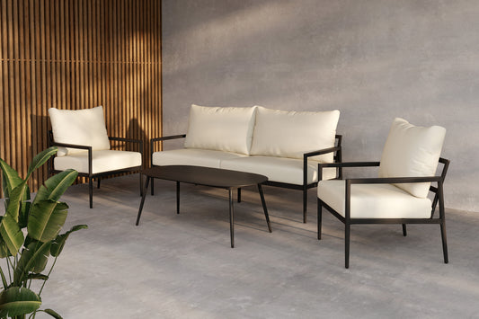 Taromina Lounge-Set Schwarz Outdoor