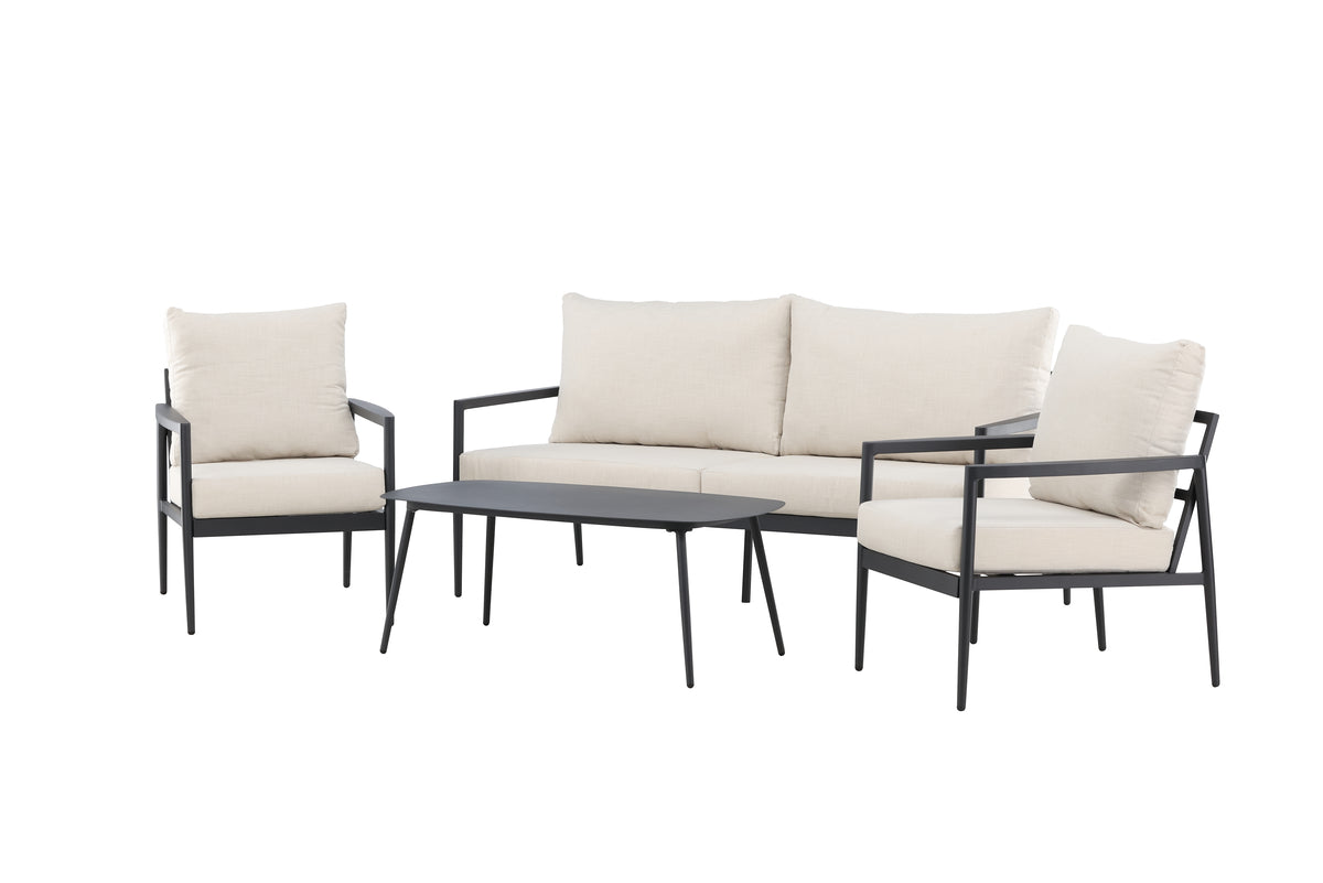 Taromina Lounge-Set Schwarz Outdoor