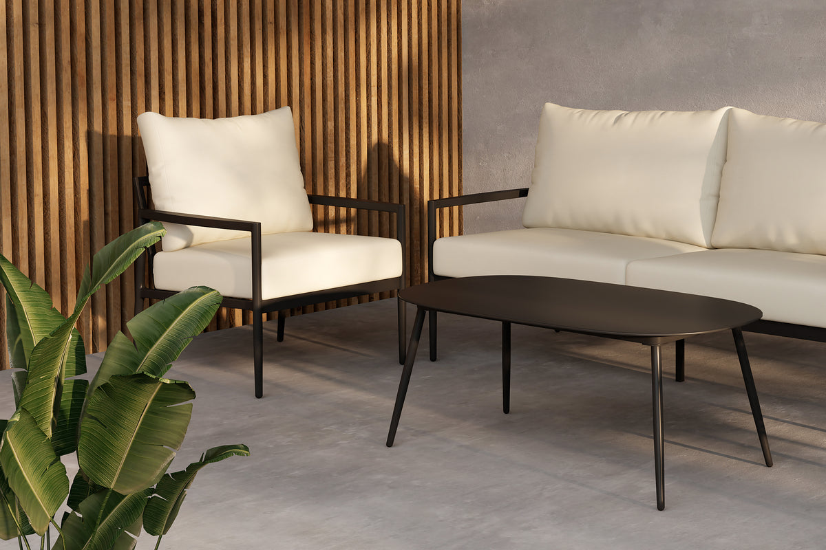 Taromina Lounge-Set Schwarz Outdoor