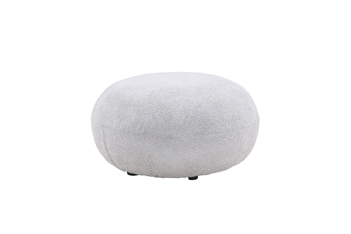 Bologna Pouf Hocker 74 x 40 x 74 Hellgrau