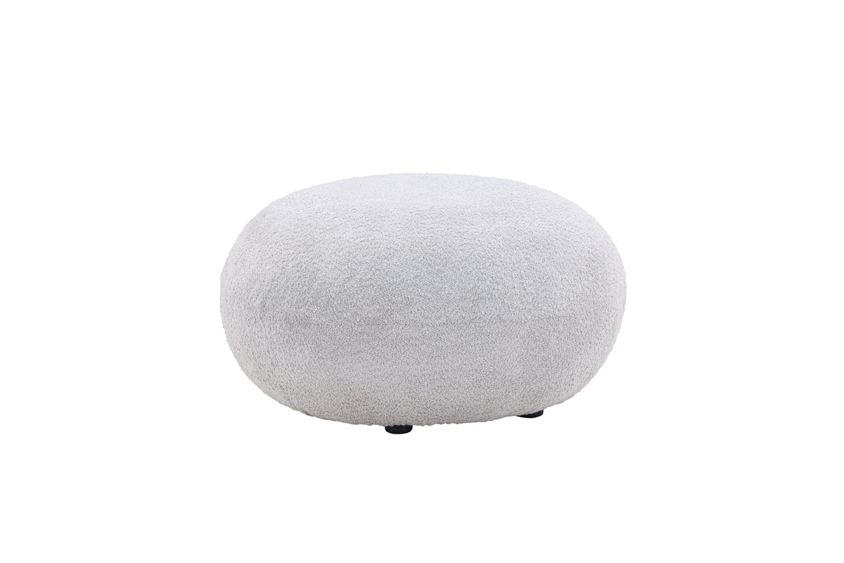Bologna Pouf Hocker 74 x 40 x 74 Hellgrau