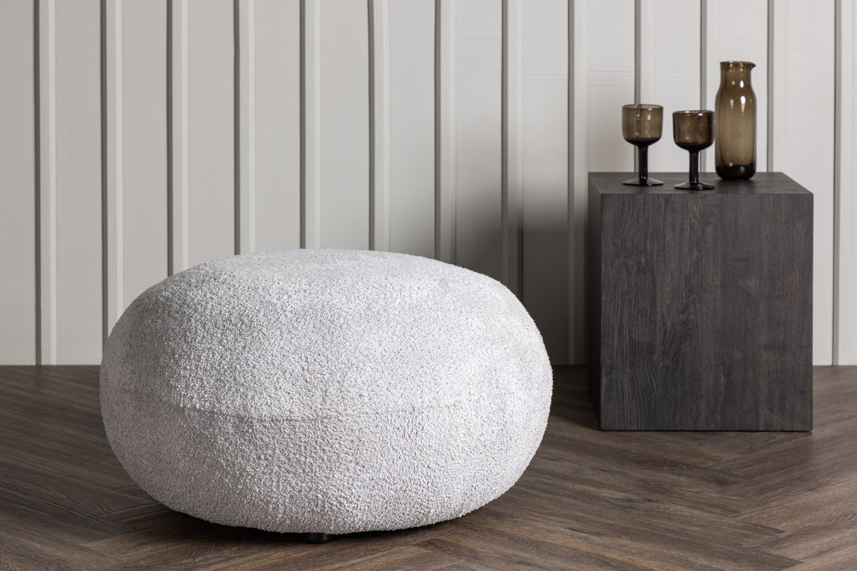 Bologna Pouf Hocker 74 x 40 x 74 Hellgrau